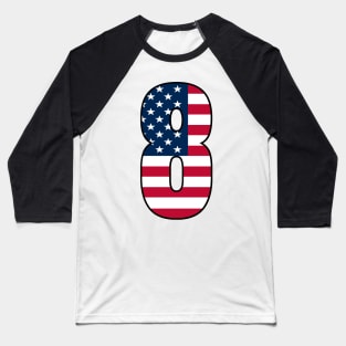 Number 8 Star Spangled Banner Baseball T-Shirt
